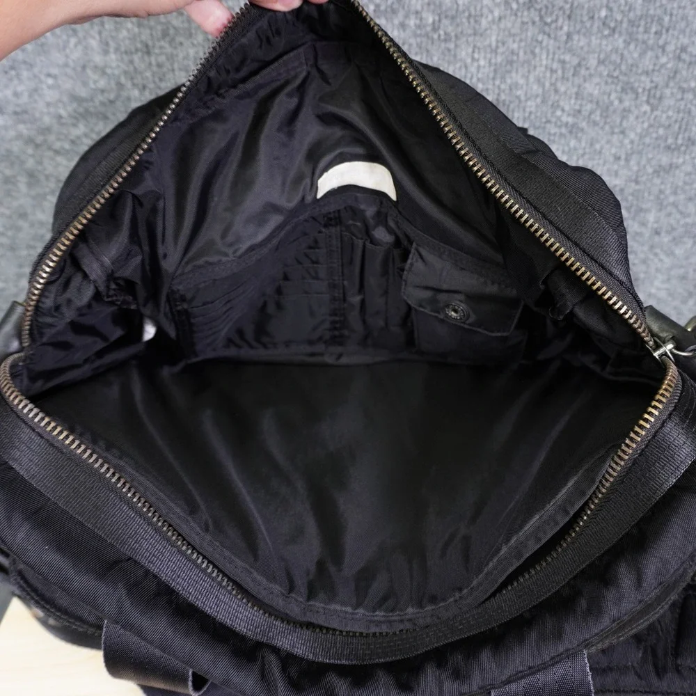 Vintage Diesel Messenger Bag Black Utility Tactical Nylon Leather Laptop Case